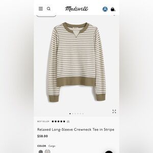 Relaxed Long-Sleeve Crewneck Tee in Stripe